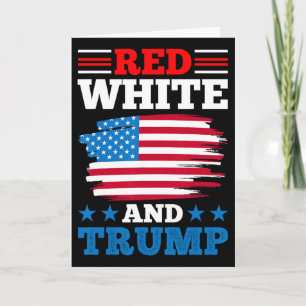 Tarjeta Rojo Blanco Y Trump - Bandera Americana Republican