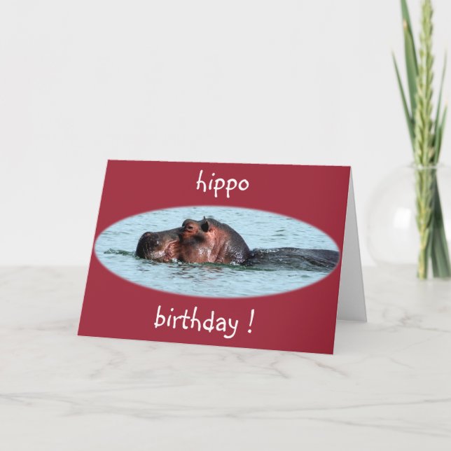 Tarjeta rojo de cumpleaños de hipo (Anverso)