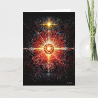 Tarjeta Rojo de la mandala del corazón