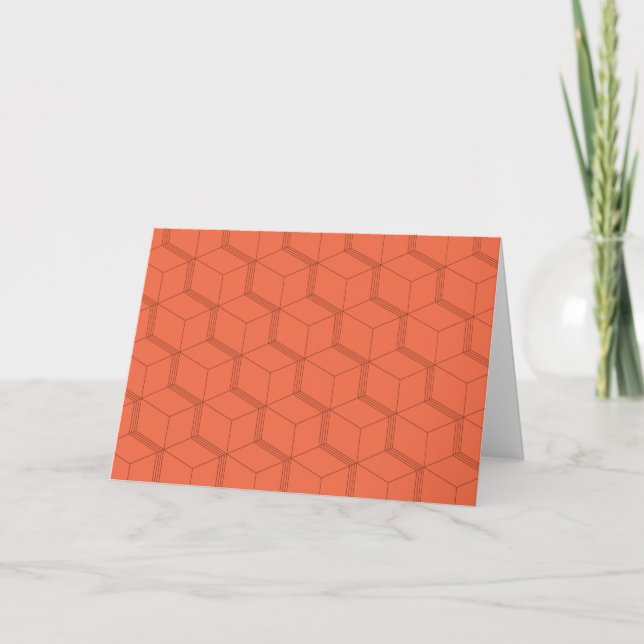 Tarjeta Rojo, dinámico, retro, moderno patrón de línea de  (Anverso)