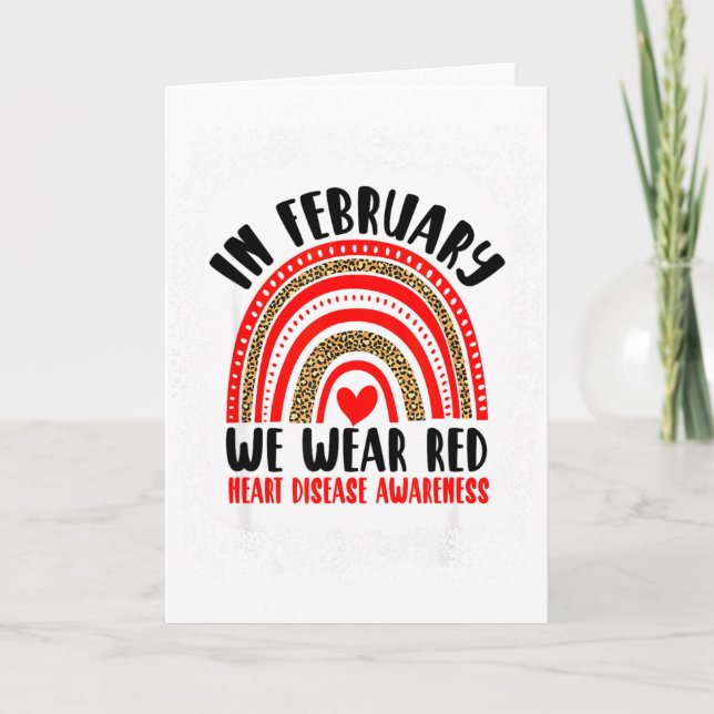 Tarjeta Rojo En febrero usamos rojo Conciencia de la enfer (Anverso)