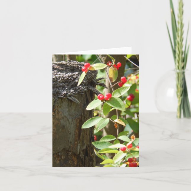 Tarjeta Rojo en la madera (Anverso)