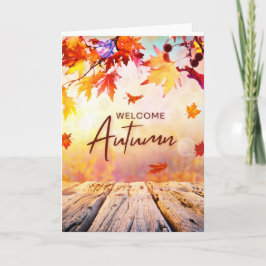 Tarjeta Rojo Naranja Natural Estación de Otoño