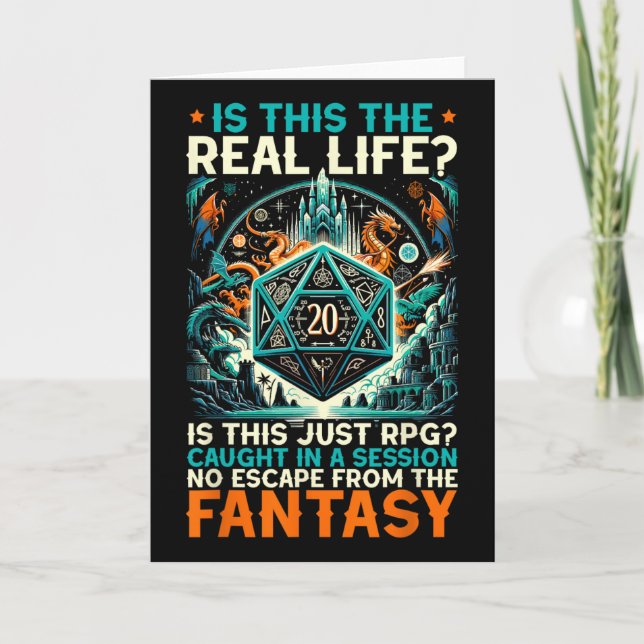 Tarjeta Role Playing Game Rpg Master D20 Tabletop Funny Rp (Anverso)