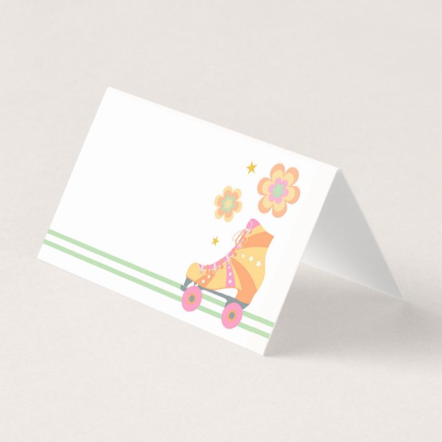 Tarjeta Roll Chica Patinaje sobre patines plegados (Anverso)