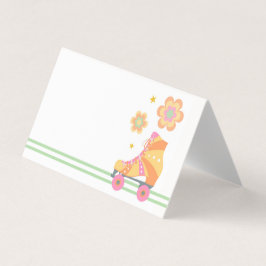 Tarjeta Roll Chica Patinaje sobre patines plegados