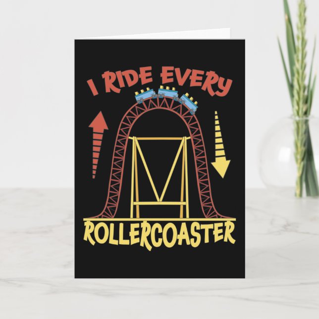 Tarjeta Roller Coaster Park Amusement Park Gift (Anverso)