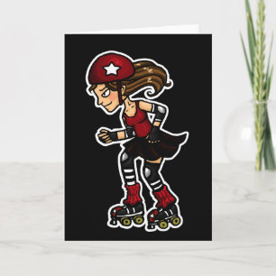 Tarjeta Roller Derby Jammer rojo