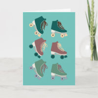 Rollerskates Retro Green Dusty Pink