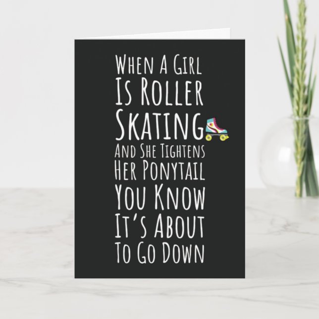 Tarjeta Rollerskating Cards Girls Roller Skates For Her (Anverso)