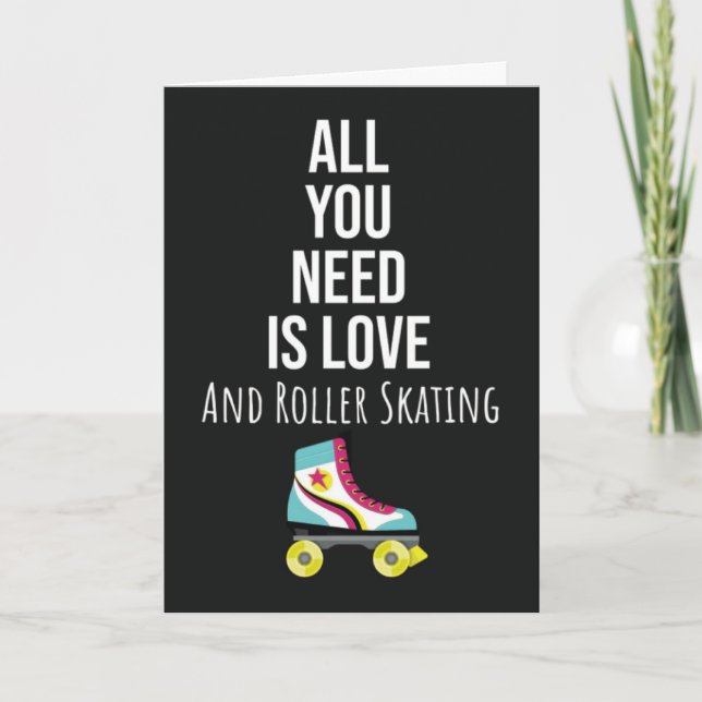 Tarjeta Rollerskating Cards Roller Skate Skater For Kids (Anverso)