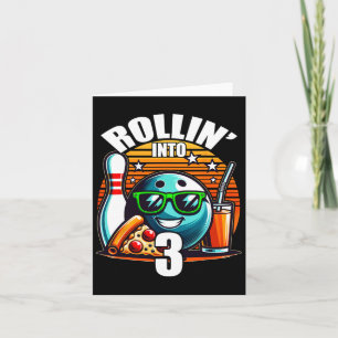 Tarjeta Rollin en 3 Bowling Birthday Party 3er cumpleaños