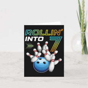 Tarjeta Rollin en 7 Fiesta de Cumpleaños Retro 7 Bir