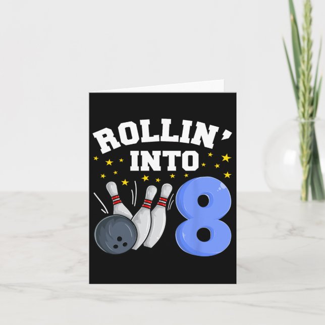 Tarjeta Rollin’ En 8 Bola de Cumpleaños 8 Cumpleaños P (Anverso)