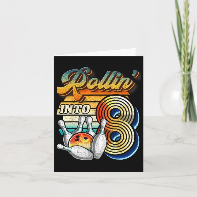 Tarjeta Rollin en 8 Bowling Birthday Party 8º cumpleaños (Anverso)