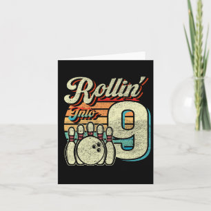 Tarjeta Rollin en 9 Bowling Birthday Party Noveno Cumpleañ