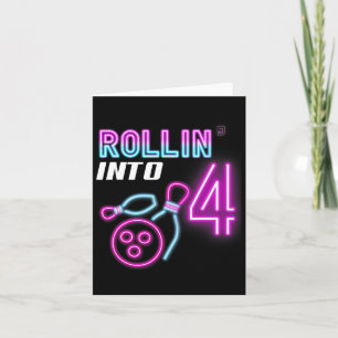 Tarjeta Rollin' en el Fiesta de cumpleaños de boliche de c