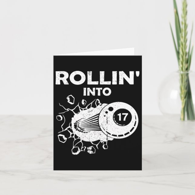 Tarjeta Rollin Into 17 Billiards Cumpleaños 17 Velas Encen (Anverso)