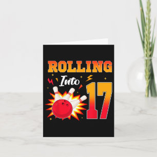 Tarjeta Rolling en 17 Bowling Birthday Party de 17 años