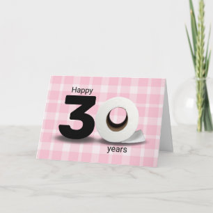 Tarjeta Rollo de papel higiénico en cuadros para 30 cumple