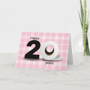 Tarjeta Rollo de papel higiénico en cumpleaños 20 sobre cu