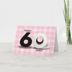 Tarjeta Rollo de papel higiénico por 60 cumpleaños sobre c