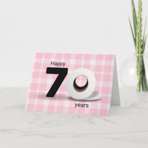 Tarjeta Rollo de papel higiénico por 70 cumpleaños sobre c