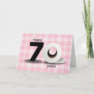 Tarjeta Rollo de papel higiénico por 70 cumpleaños sobre f