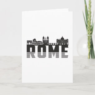Tarjeta Roma Italia Ciudad Silueta Camiseta Divertida Idea