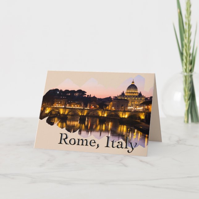 Tarjeta Roma, Italia: La ciudad romántica de la noche (Anverso)
