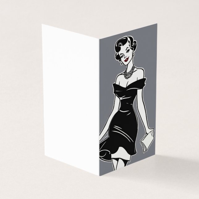 Tarjeta Romance encantado Pequeño vestido negro LBD Blank (Exterior)