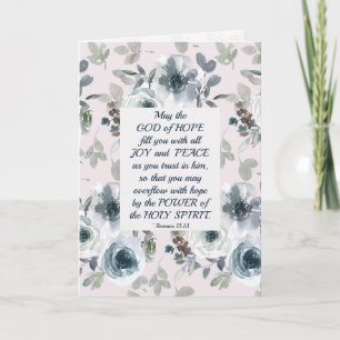 Tarjeta Romanos 15:13 Dios de esperanza, floral