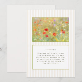 Tarjeta Romanos 15:13 Estética Floral Cristiana