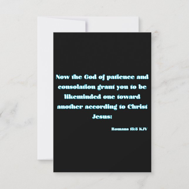 Tarjeta Romanos 15:5 KJV Biblia Scripture Saludo (Anverso)