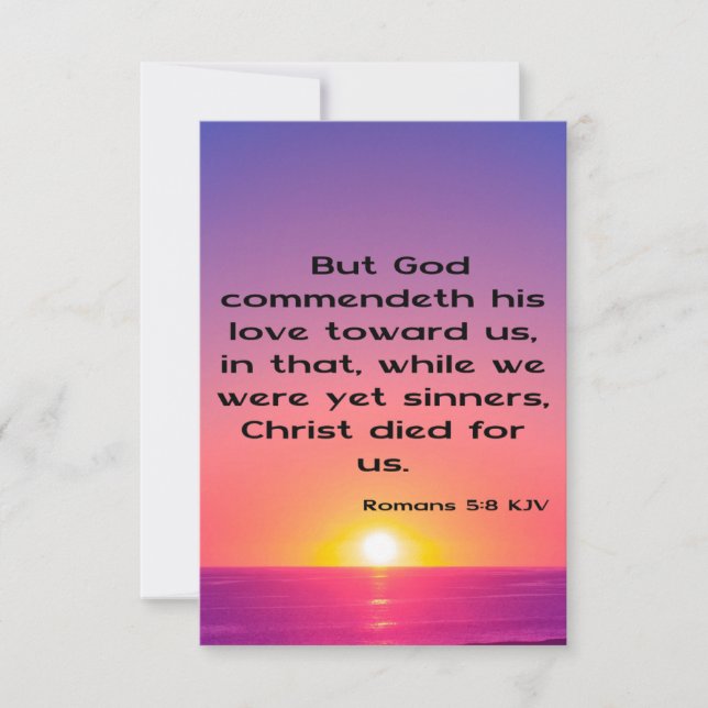 Tarjeta Romanos 5:8 KJV Bible Scripting Pic Greeting Card (Anverso)