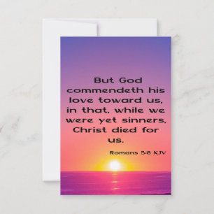 Tarjeta Romanos 5:8 KJV Bible Scripting Pic Greeting Card