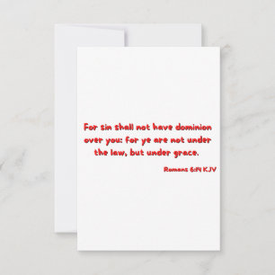 Tarjeta Romanos 6:14 Escritura de Biblia Verse un saludo p