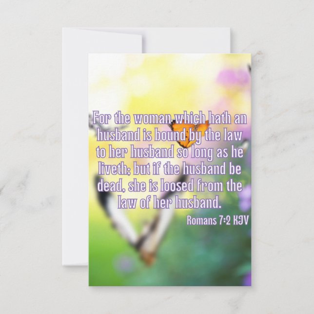 Tarjeta Romanos 7:2 KJV Bible Scripting Pic Greeting Card (Anverso)