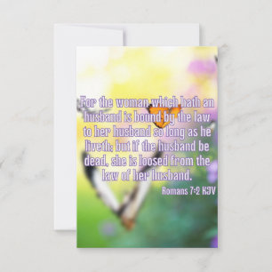 Tarjeta Romanos 7:2 KJV Bible Scripting Pic Greeting Card