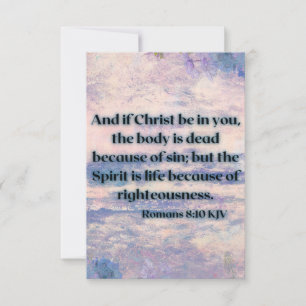 Tarjeta Romanos 8:10 KJV Biblia Scripture Fic Greeting