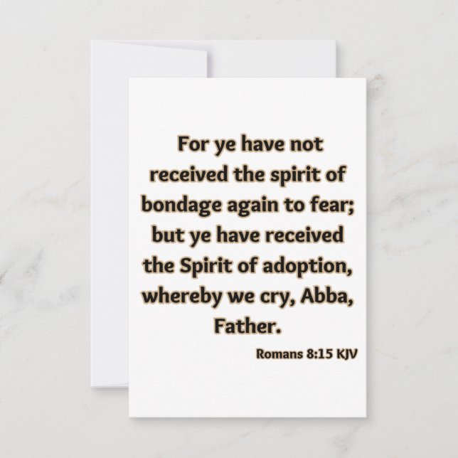 Tarjeta Romanos 8:15 KJV Saludo de las Escrituras de Bibli (Anverso)
