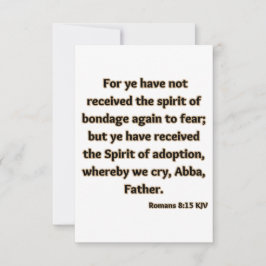 Tarjeta Romanos 8:15 KJV Saludo de las Escrituras de Bibli