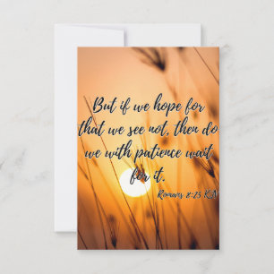 Tarjeta Romanos 8:25 KJV Escritura De Biblia Saludo De Fot