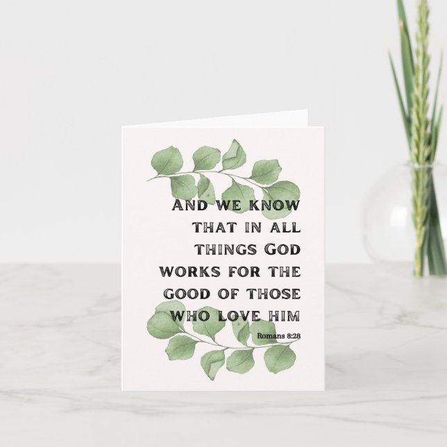 Tarjeta Romanos 8:28 (Anverso)