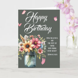 Tarjeta Romans 10:15 Birthday Greeting Card