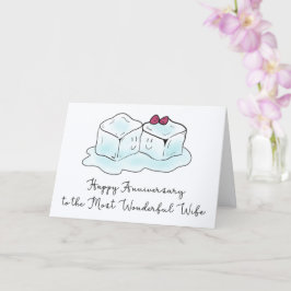 Tarjeta Romantic Anniversary Card for Wife Cartoon Ice    