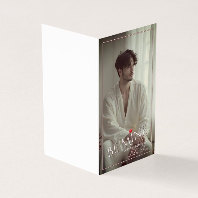 Tarjeta Romantic Be Mine Valentine Design (Exterior)