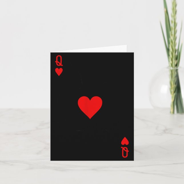 Tarjeta Romantic Couple Kiss Queen Of Hearts Ker Playing C (Anverso)