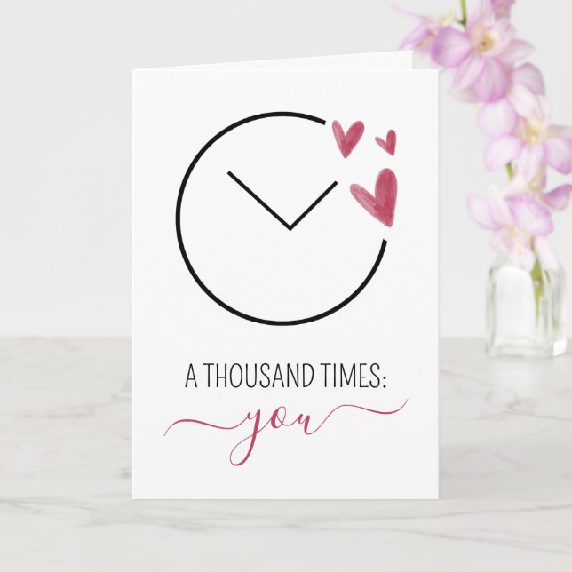Tarjeta Romantic Cute A Thousand Times You Anniversary (Orquídea)