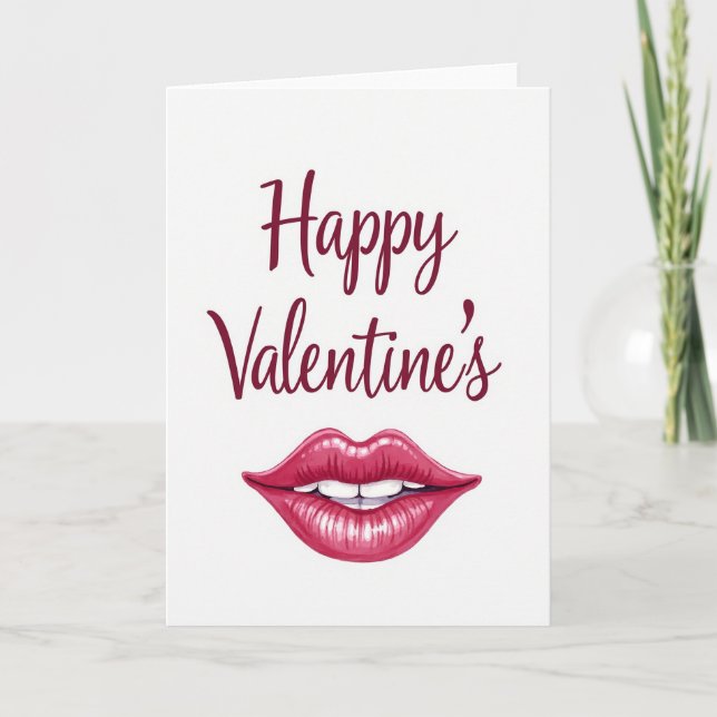 Tarjeta Romantic Fuchsia Lips Card (Anverso)